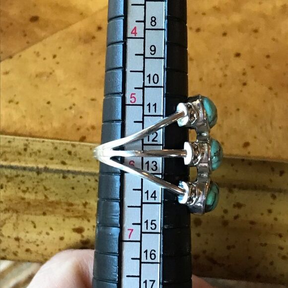 Natural Blue Moon Turquoise Sterling Silver Ring Size 5.75 - Picture 7 of 10